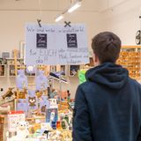 Linz, Österreich. Ein geschlossenes Geschäft im Einkaufszentrum "Linzerie"