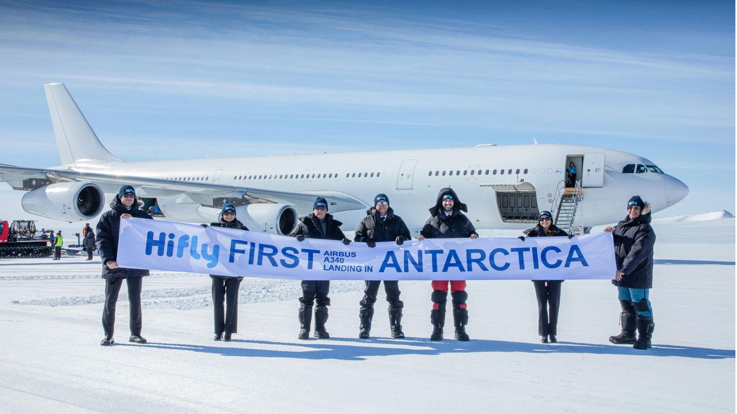 A340 landet in Antarktis