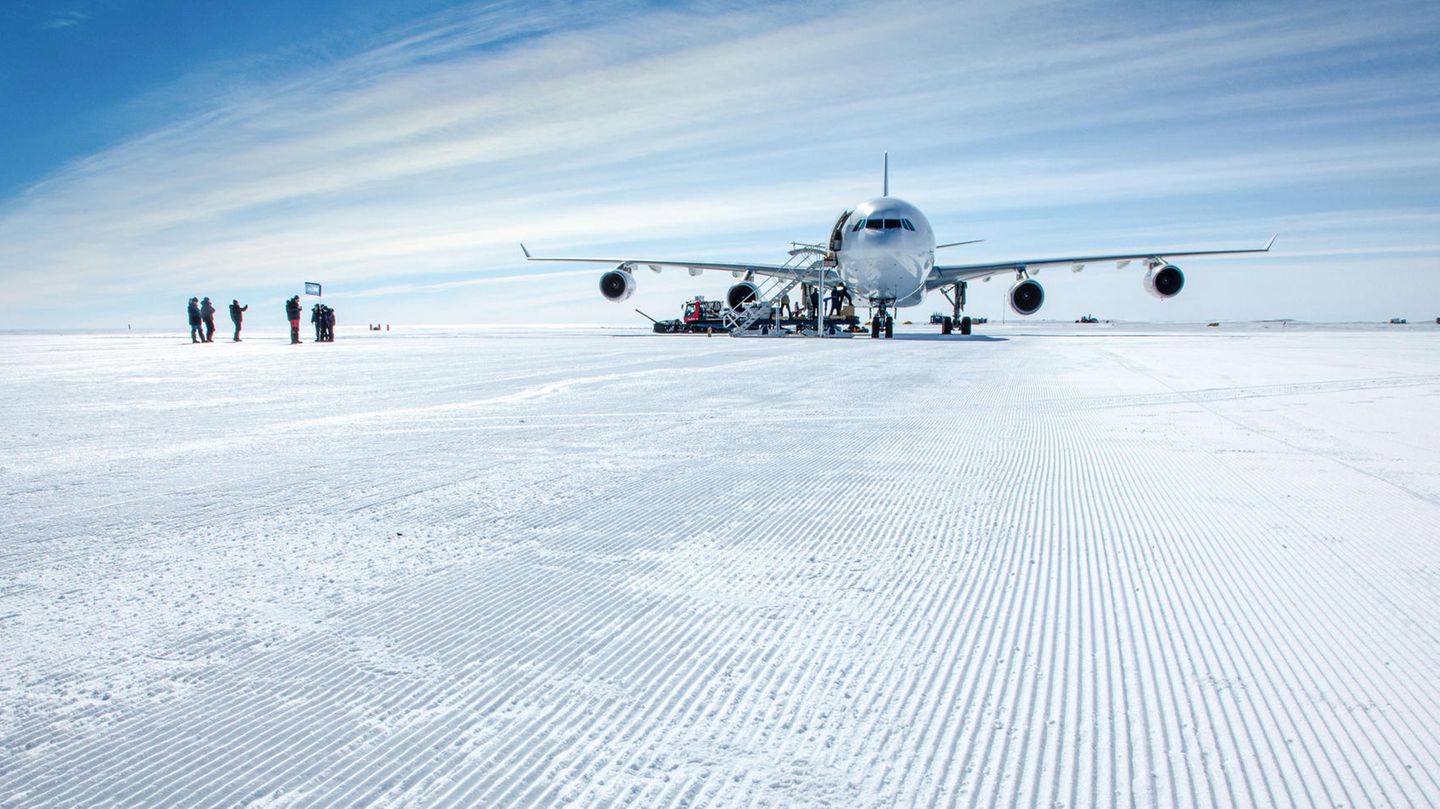 A340 landet in Antarktis