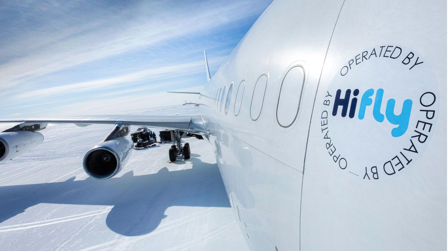 A340 landet in Antarktis