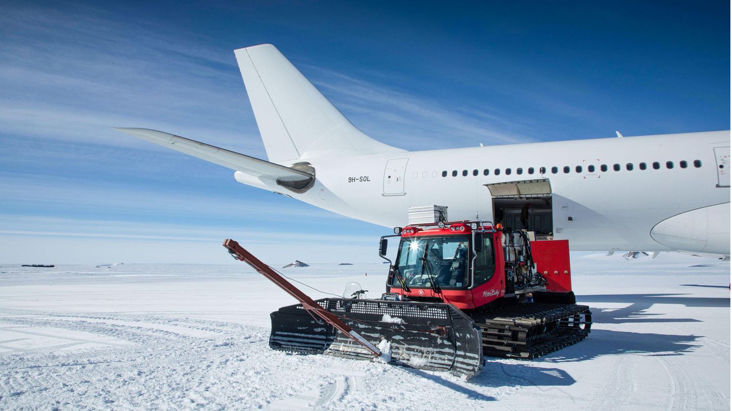 A340 landet in Antarktis