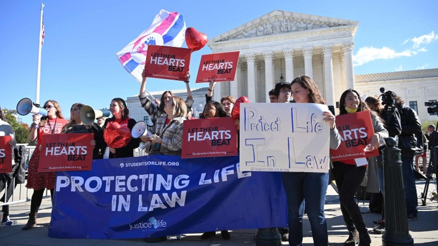 Anti-Abtreibungsaktivistinnen protestieren für das umstrittene "Herzschlag"-Gesetz