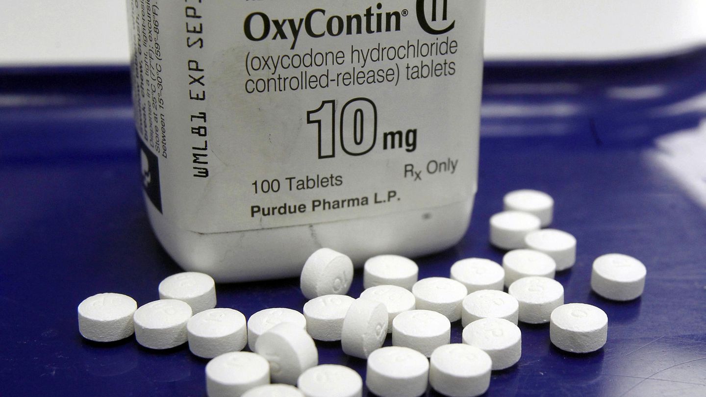 Eine Packung des Schmerzmittels Oxycontin
