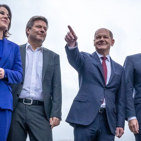 Die Gesichter der künftigen Ampel-Koalition: Baerbock, Habeck, Scholz und Lindner