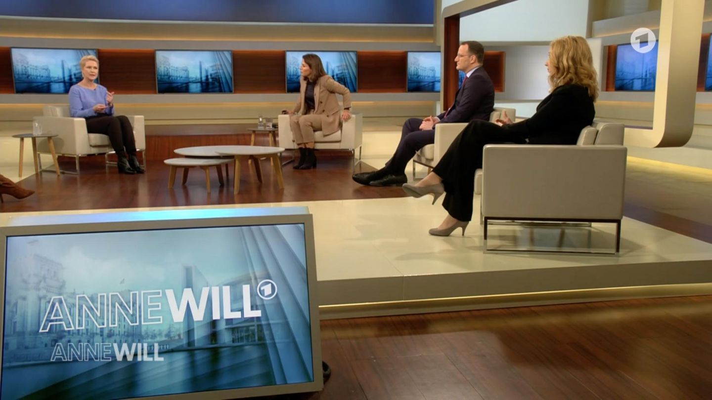 Reicht 2G aus oder müssen wir doch in den Lockdown? Die Frage diskutierte ARD-Moderatorin Anne Will (z.v.l.) unter anderem mit Manuela Schwesig, Jens Spahn und Melanie Amann.