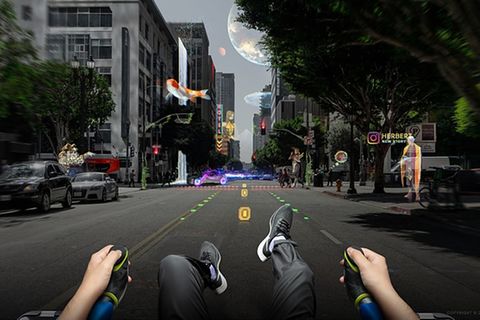 Die Grafik des neuen Head-up-Displays fügt sich nahtlos in die Umgebung ein