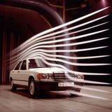 Der Mercedes 190 im Windkanal