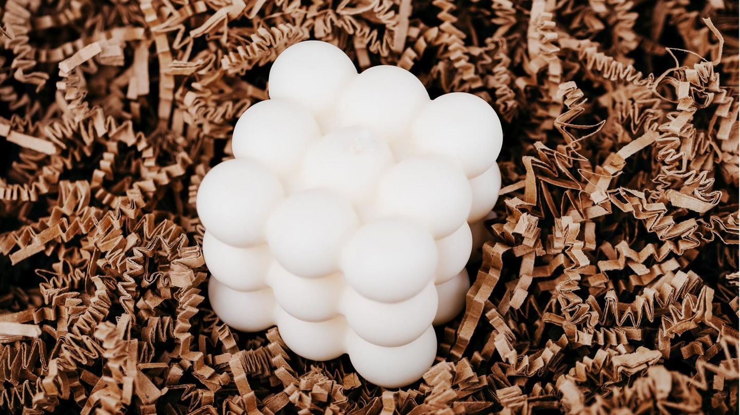 Bubble Kerze in weiß