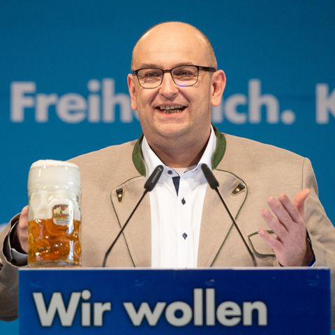Stephan Protschka, seit Oktober Vorsitzender der AfD Bayern, liest die Chatgruppe ""Alternative Nachrichtengruppe Bayern" nach eigenen Angaben nicht mit (Archivbild vom Februar 2021)