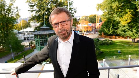 Björn Ulvaeus vor dem ABBA-Museum in Stockholm