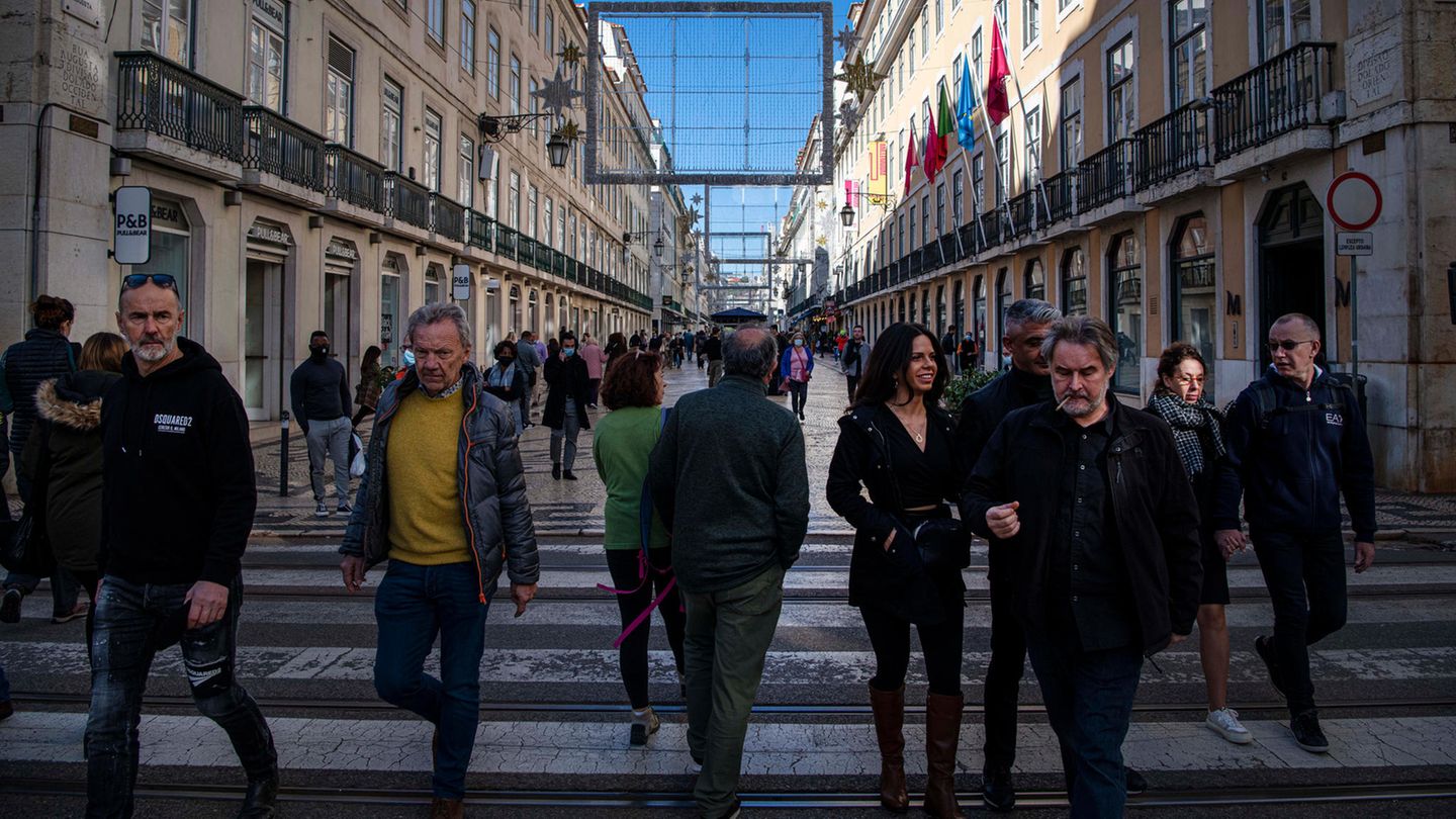 Menschenmenge in Lissabon