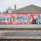 Sucker - Hamburg Stellingen 1988  Direkt an den S-Bahngleisen prangte dieses Werk von King Zack, Justus und Cisco