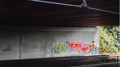 Bunt statt Grau  Sind heute längst sämtliche Wände an der Bahnlinie bunt bemalt, stachen die die grellen Farben der Graffiti in den Achzigerjahren vor den leeren, grauen Wänden noch besonders krass heraus. Kein Wunder, dass Werke wie dieses von Eric aus dem Jahr 1987 vielen Sprühern als Klassiker im Gedächtnis haften blieben