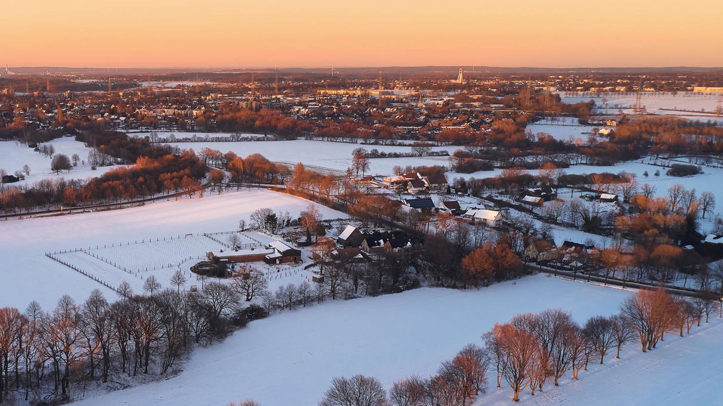 Eine Winterlandschaft bei Gelsenkrichen