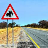 Straßenschild in Nambia