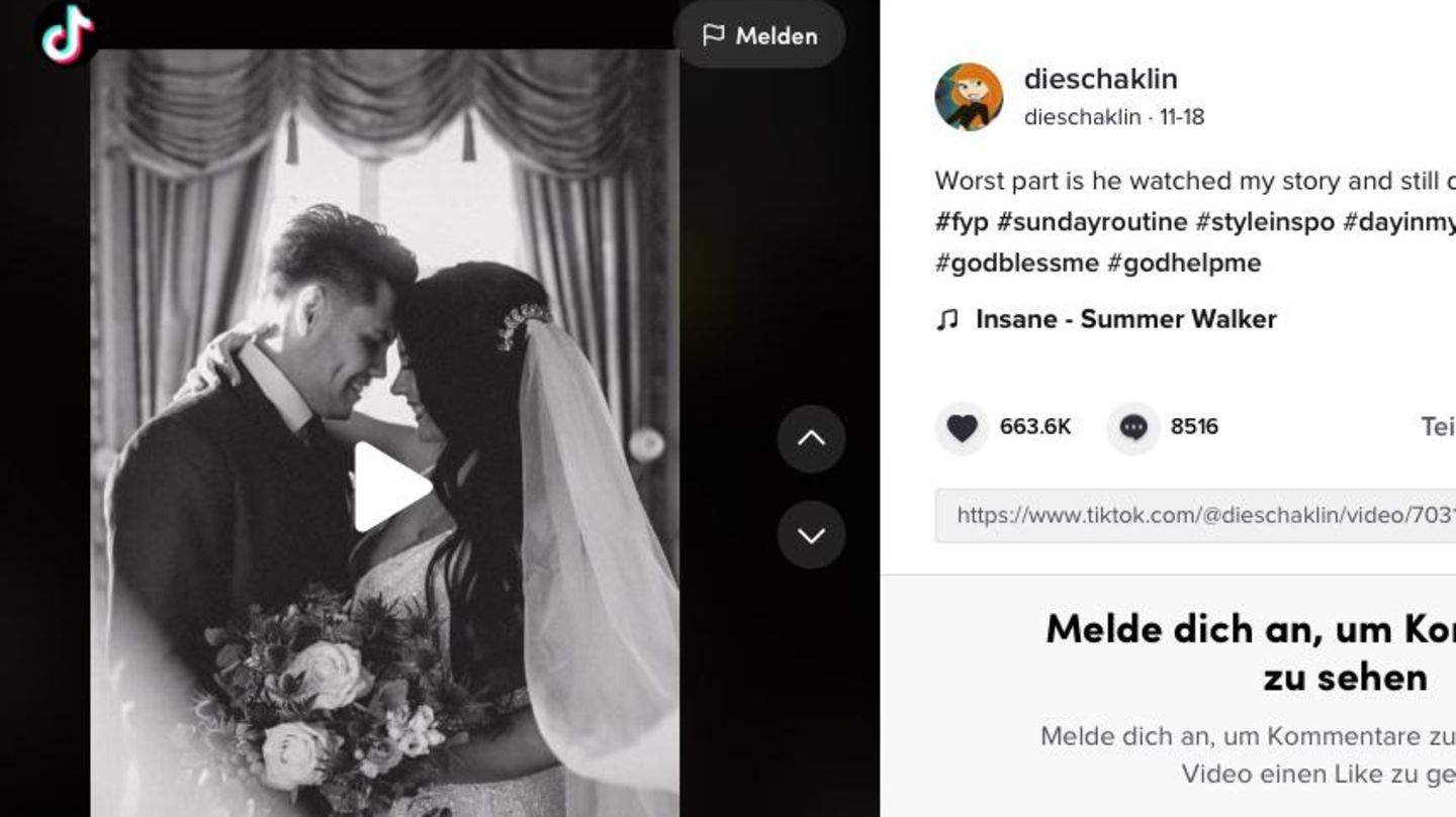 "Die Schaklin": Deutsche Tiktokerin geht mit falschen Hochzeits-Fotos viral – dabei sollte nur der Ex sich melden