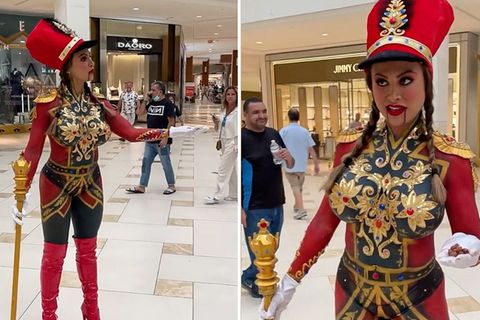 Bodypainting: Model wird aus Einkaufszentrum geworfen