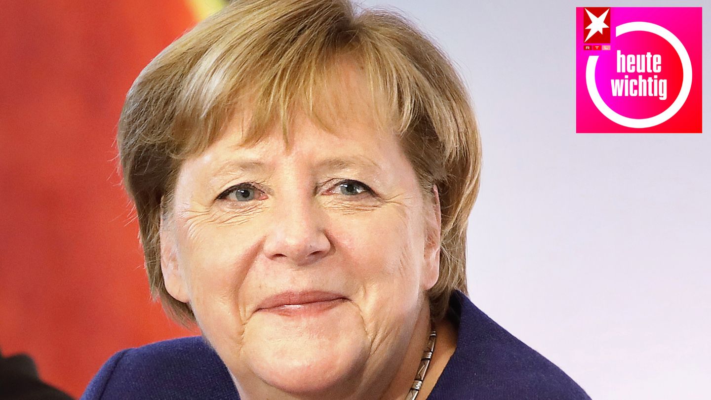 Bundeskanzlerin Angela Merkel plus heute wichtig Logo