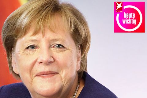 Bundeskanzlerin Angela Merkel plus heute wichtig Logo