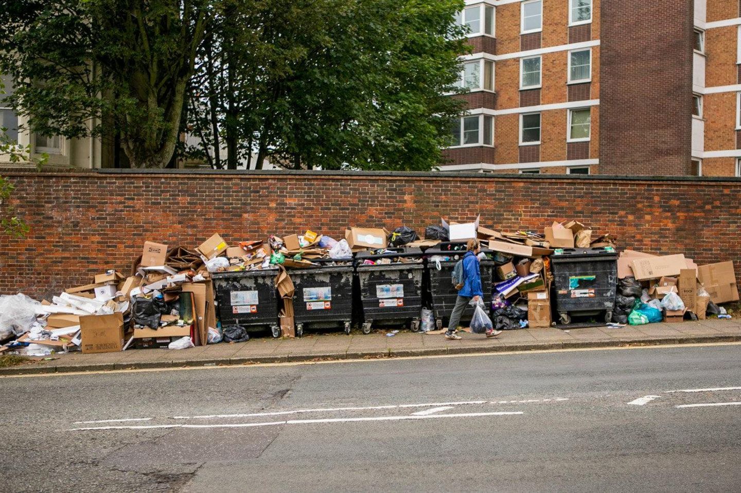 Streik der Müllabfuhr in Brighton
