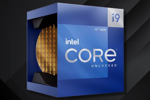 Intel Core i9 12900K Test: Der Intel Core i9 12900K vor einem dunklen Hintergrund.