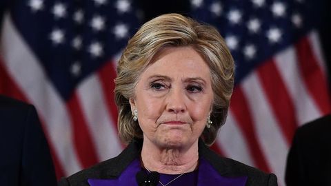 Hillary Clinton gesteht am 8. November 2016 ihre Niederlage gegen den designierten republikanischen Präsidenten Donald Trump ein