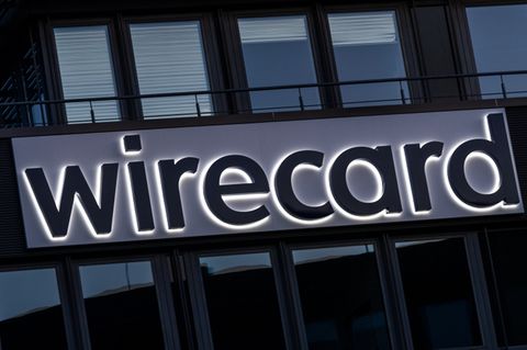 Wirecard Logo vor der Firmenzentrale in Aschbeim.