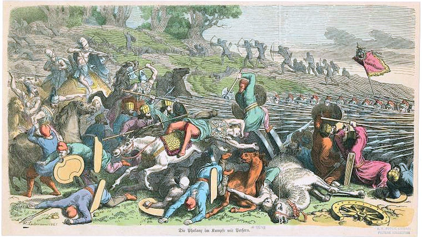 Der gegner sah sich einem Wald von Piken gegenüber.