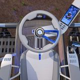 Der Pilot kann den Boden vor dem Fahrzeug sehen. 