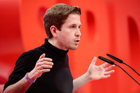 SPD-Generalsekretär Kevin Kühnert während seiner Parteitagsrede