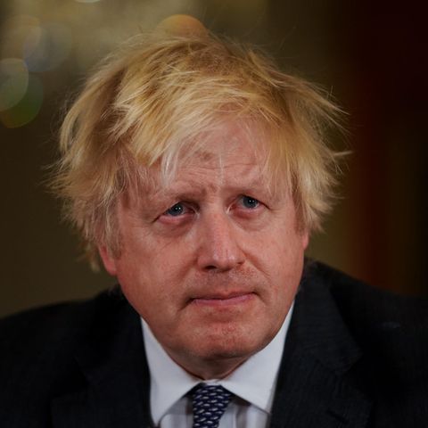 Nahaufnahme von Boris Johnson, der betrübt dreinschaut