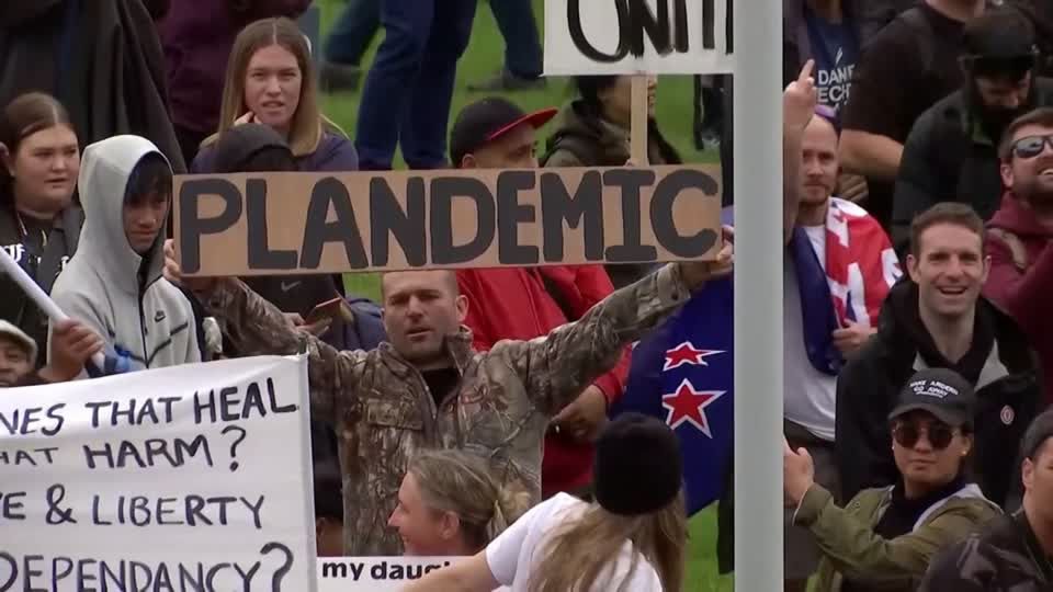 Video: Demo gegen Corona-Maßnahmen in Neuseeland Video: Demo gegen Corona-Maßnahmen in Neuseeland