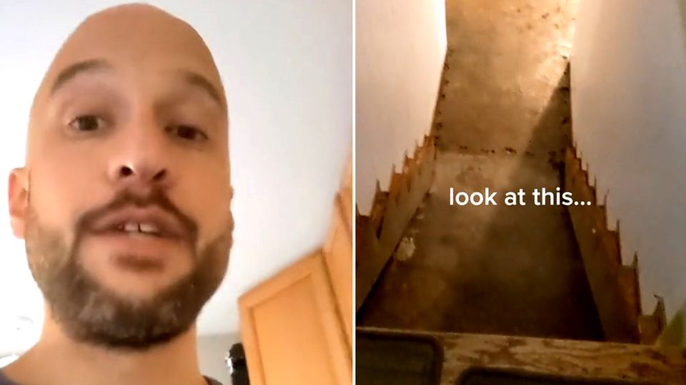 Urkomischer Pfusch am Bau: Handwerker entfernen Asbest aus Keller – und nehmen die ganze Treppe mit Handwerker entfernen Asbest aus Keller – und nehmen die ganze Treppe mit
