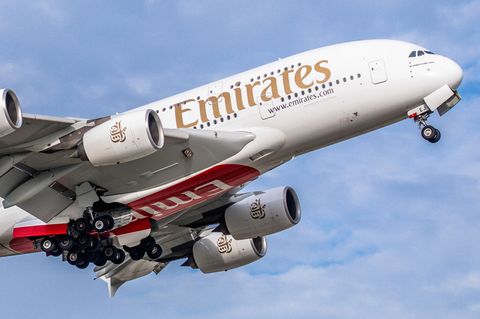Beim Start: Einer von 123 an Emirates ausgelieferten Exempalen des Airbus A380.