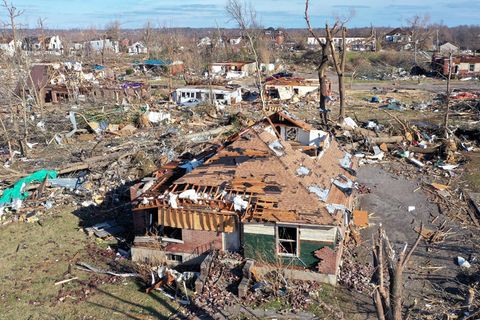 Zerstörte Häuser in Mayfield, Kentucky: Die Stadt wurde besonders hart von den Tornados getroffen