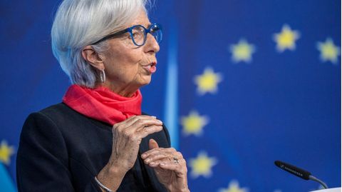 Christine Lagarde bei der EZB Pressekonferenz