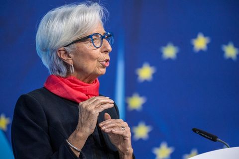 Christine Lagarde bei der EZB Pressekonferenz