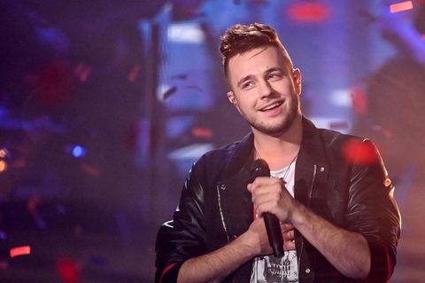 Der Sänger Sebastian Krenz nach dem Sieg beim Finale der Castingshow "The Voice of Germany 2021"