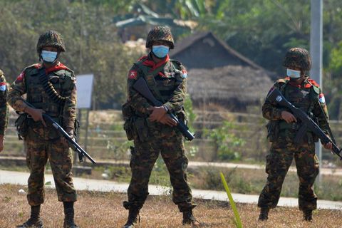 Soldaten in Naypyidaw, der Hauptstadt von Myanmar (Archivbild)