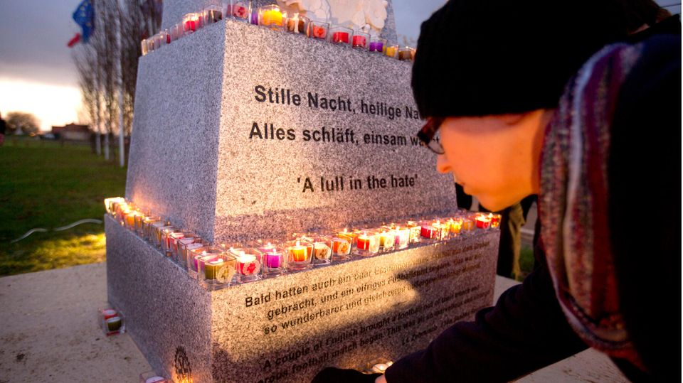 Ein Denkmal in Belgien erinnert an den Weihnachtsfrieden 1914