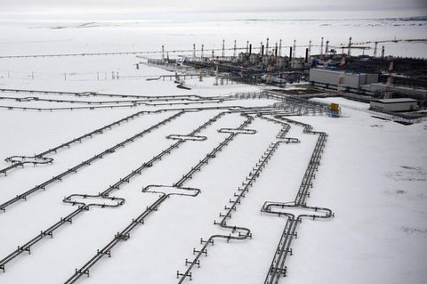 Pipelines führen zum Bovanenkovo Gasfeld auf der Jamal-Halbinsel