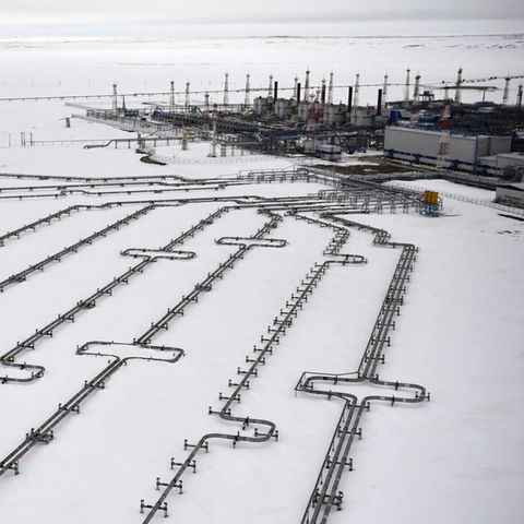 Pipelines führen zum Bovanenkovo Gasfeld auf der Jamal-Halbinsel