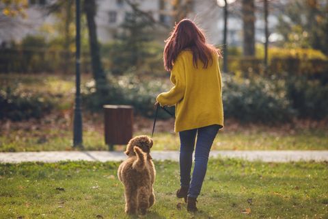 Frau mit Hund