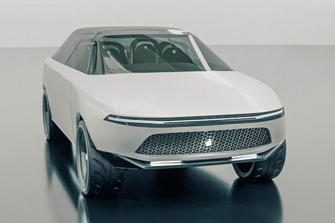 Ein Entwurf des Apple Cars in Frontansicht