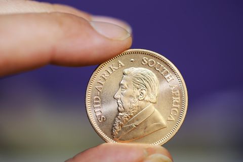 Nahaufnahme einer Krügerrand-Goldmünze