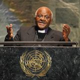 Desmond Tutu im Jahr 2009 während einer Rede bei den Vereinten Nationen in New York