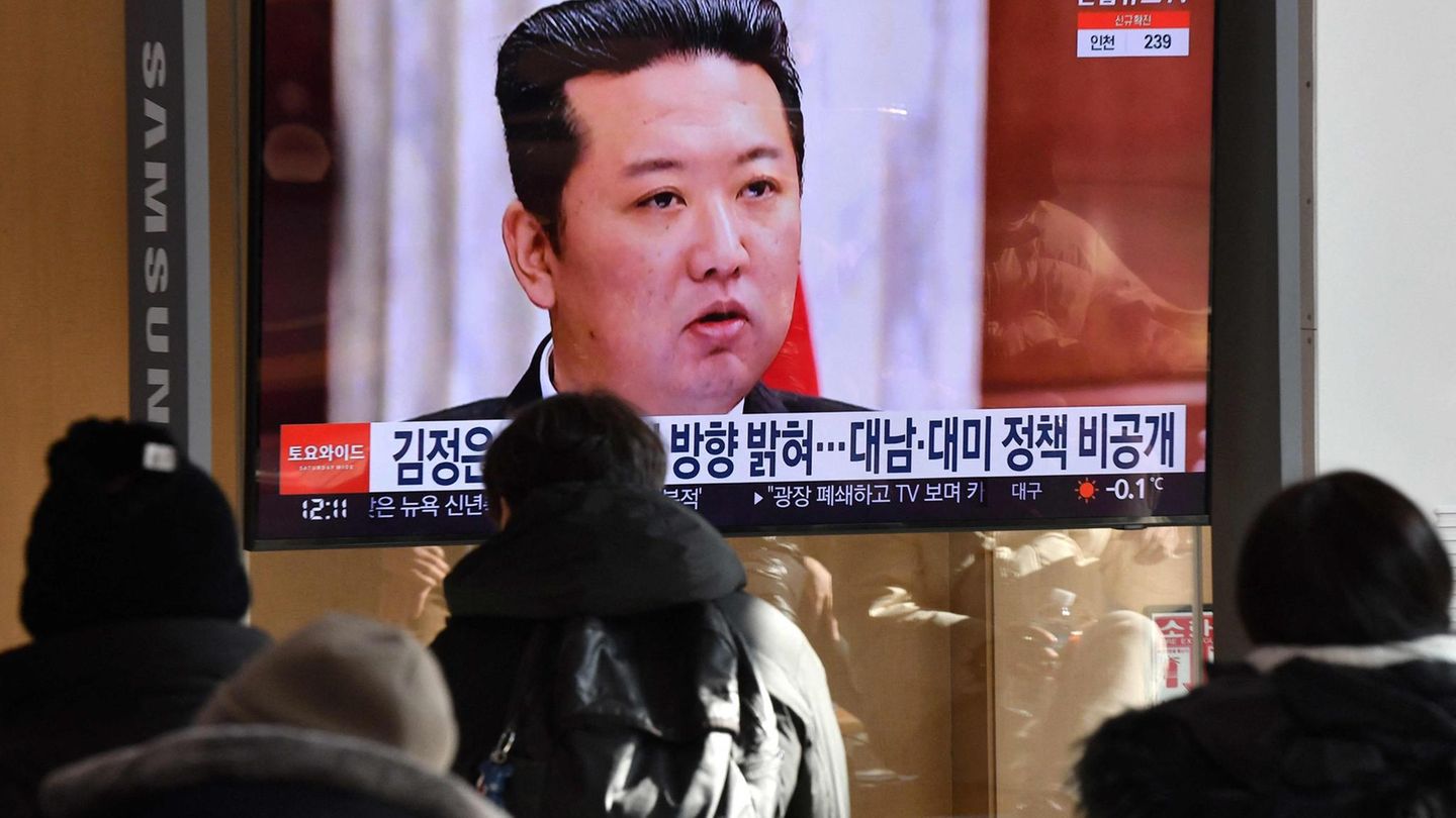 Kim Jong Un flimmerte am Neujahrstag auch in Südkorea über die TV-Schirme