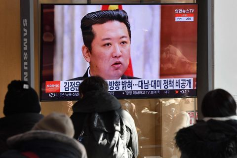 Kim Jong Un flimmerte am Neujahrstag auch in Südkorea über die TV-Schirme