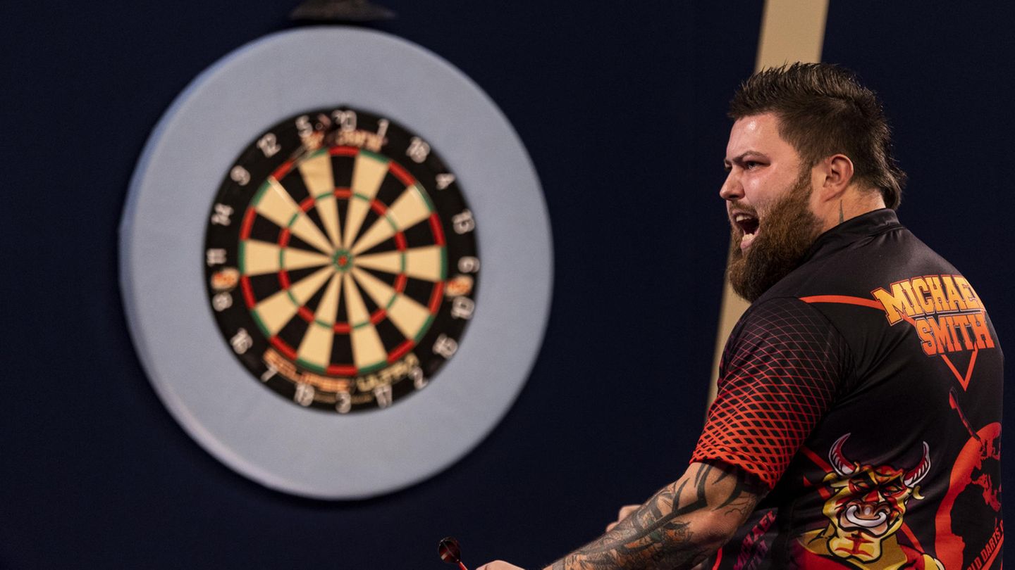 Darts-WM: der englische Profi Michael Smith jubelt
