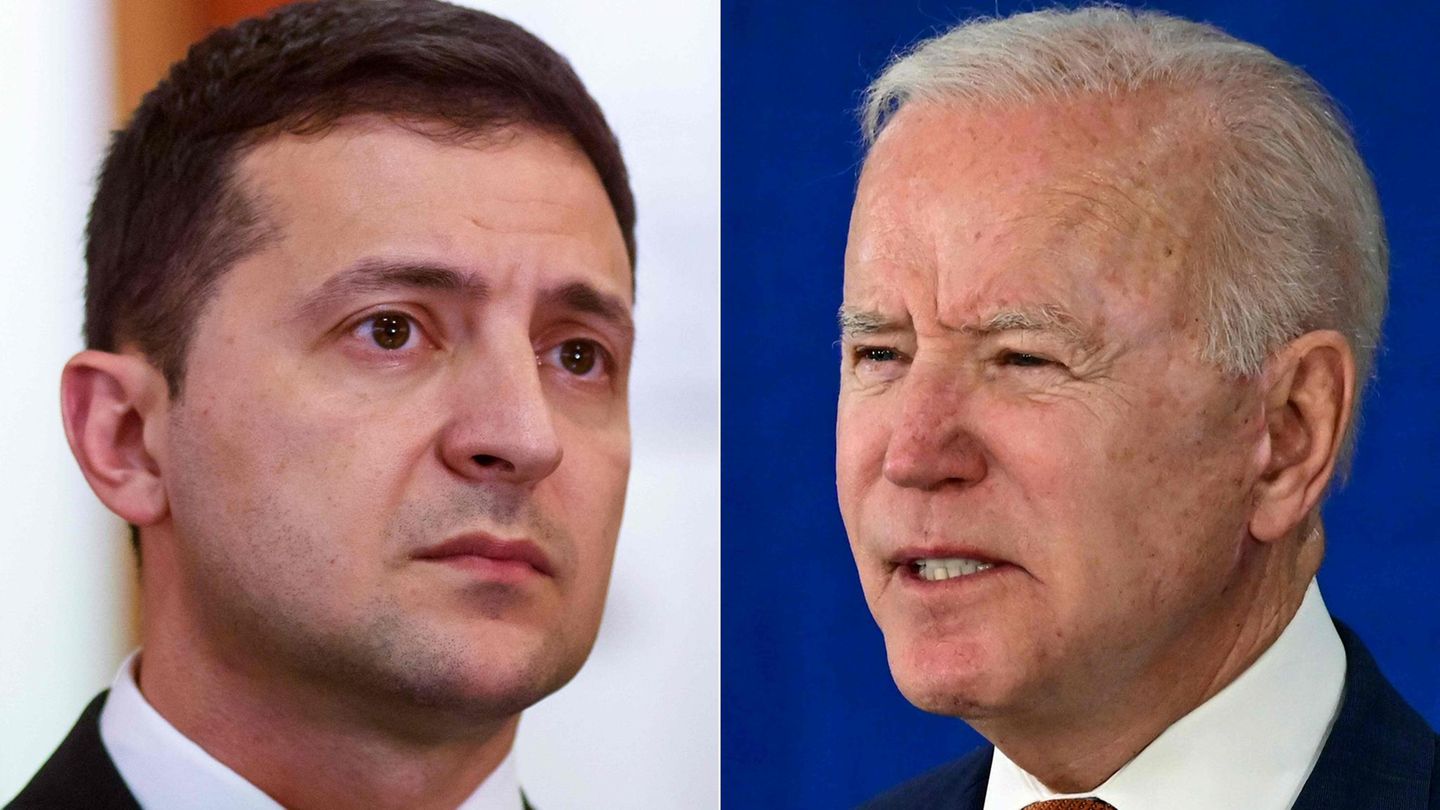 In Gesprächen: US-Präsident Joe Biden (r.) und sein ukrainischer Amtskollege Wolodymyr Selenskyj